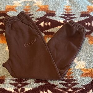 NEW NO TAGS BROWN COMFRT JOGGERS SIZE SMALL SWEATPANTS VIRAL TIK TOK